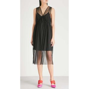 Topshop- NWT Black Dress w/ Tulle Overlay- 4